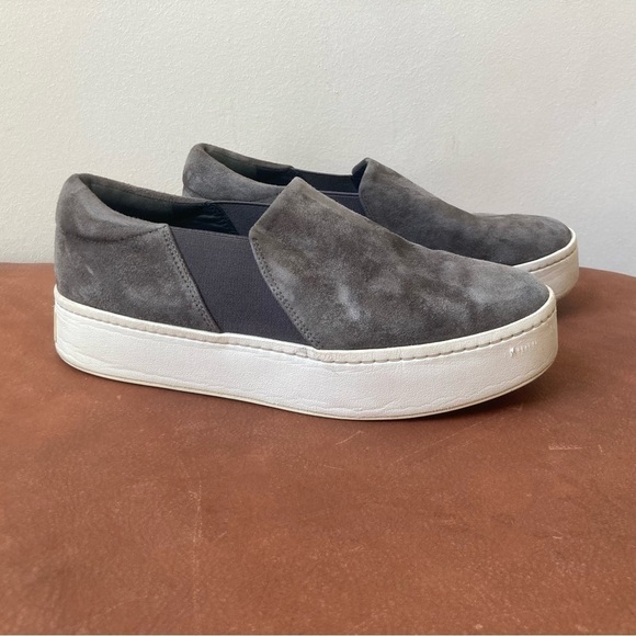 Vince | Warren Platform Summer Minimalist Suede Leather Slip On Sneakers - Picture 2 of 8